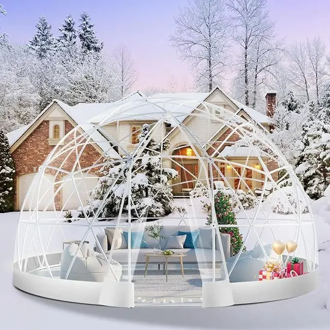 Garden Dome Greenhouse with PVC Cover, Waterproof Garden Bubble Dome Tent with 2 X 10M Light Strings