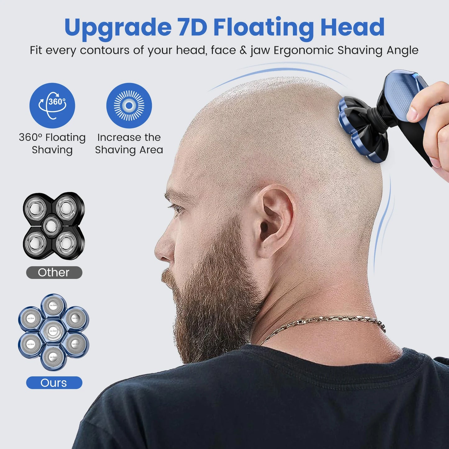 5 In 1 Electric Head Shaver For Bald Men Grooming Kit