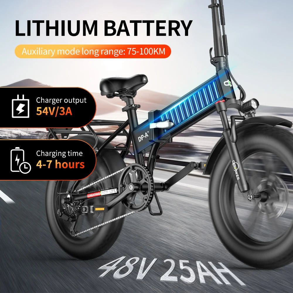 IDOTATA EU Delivery 1000W Electric Bike 48V 20AH Folding Ebike