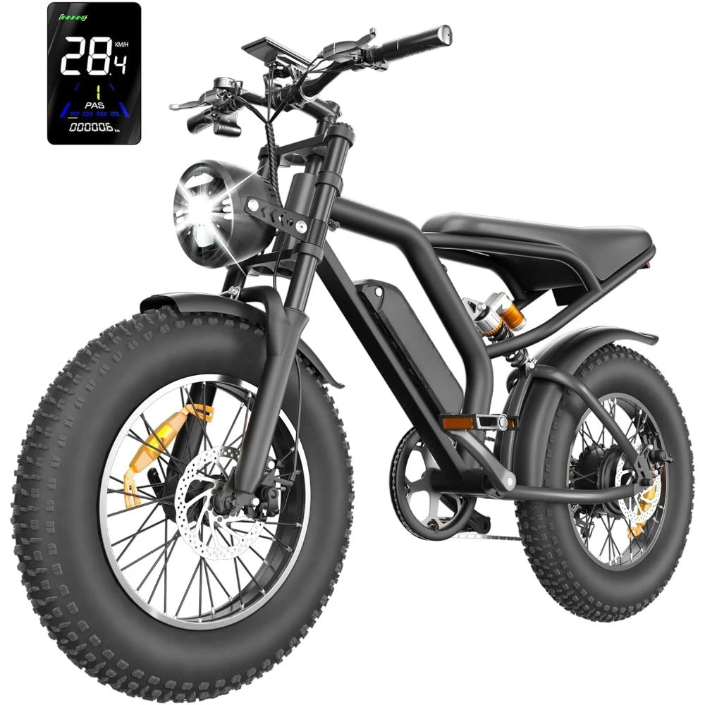 Electric Bike for Adults,20”x 4”Fat Tire Peak1500W Motor,7 Speed Electric Motorcycle Bicycle