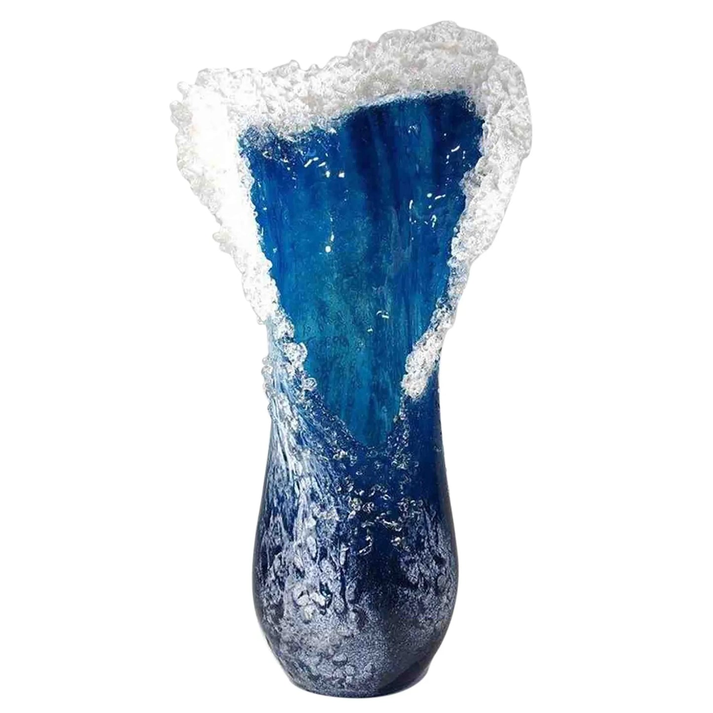 Sea Wave Vase, Wavy Resin Blue Vase For Home Decor
