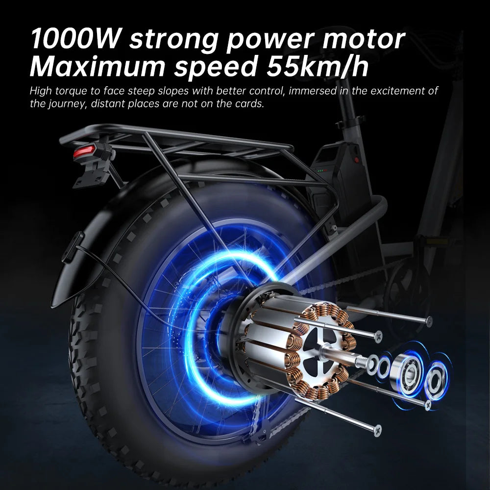 EKX L1 Adult Electric Bike 1000W Motor 34MPH 7 Speed Ebike