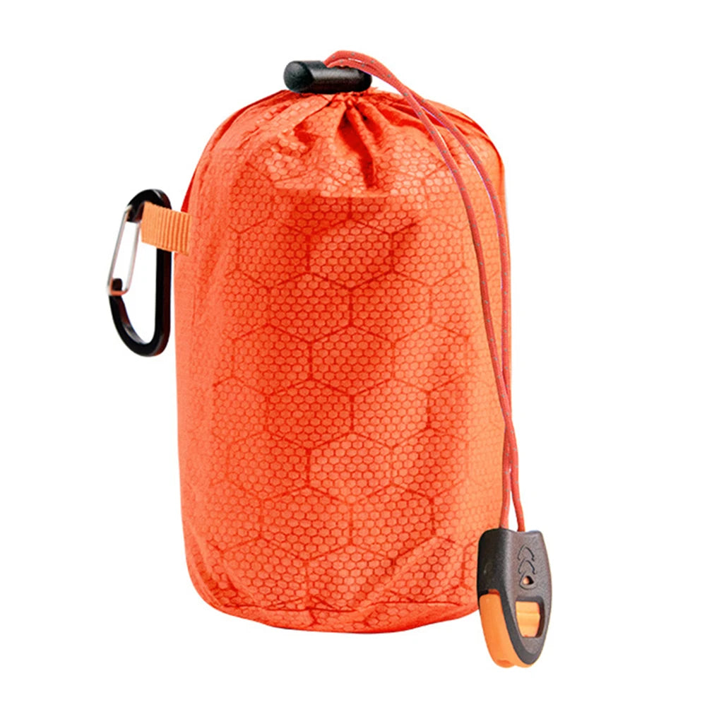 Emergency Sleeping Bag Portable Bivy Sack PE Aluminum Film Warm Windproof Waterproof Blanket