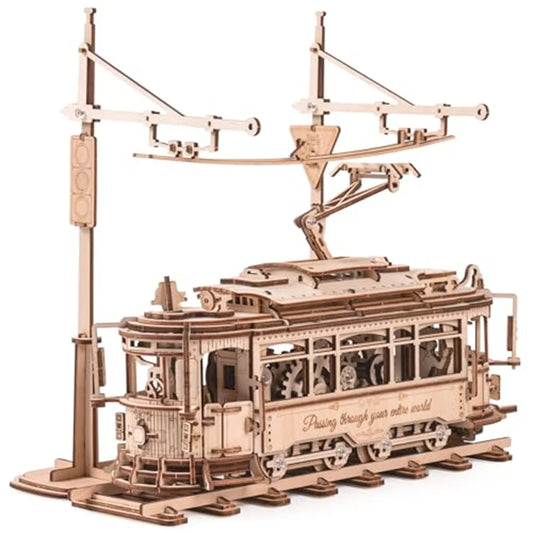 Robotime 3D Wooden Puzzle Tram Mechanical Model Kit DIY Craft