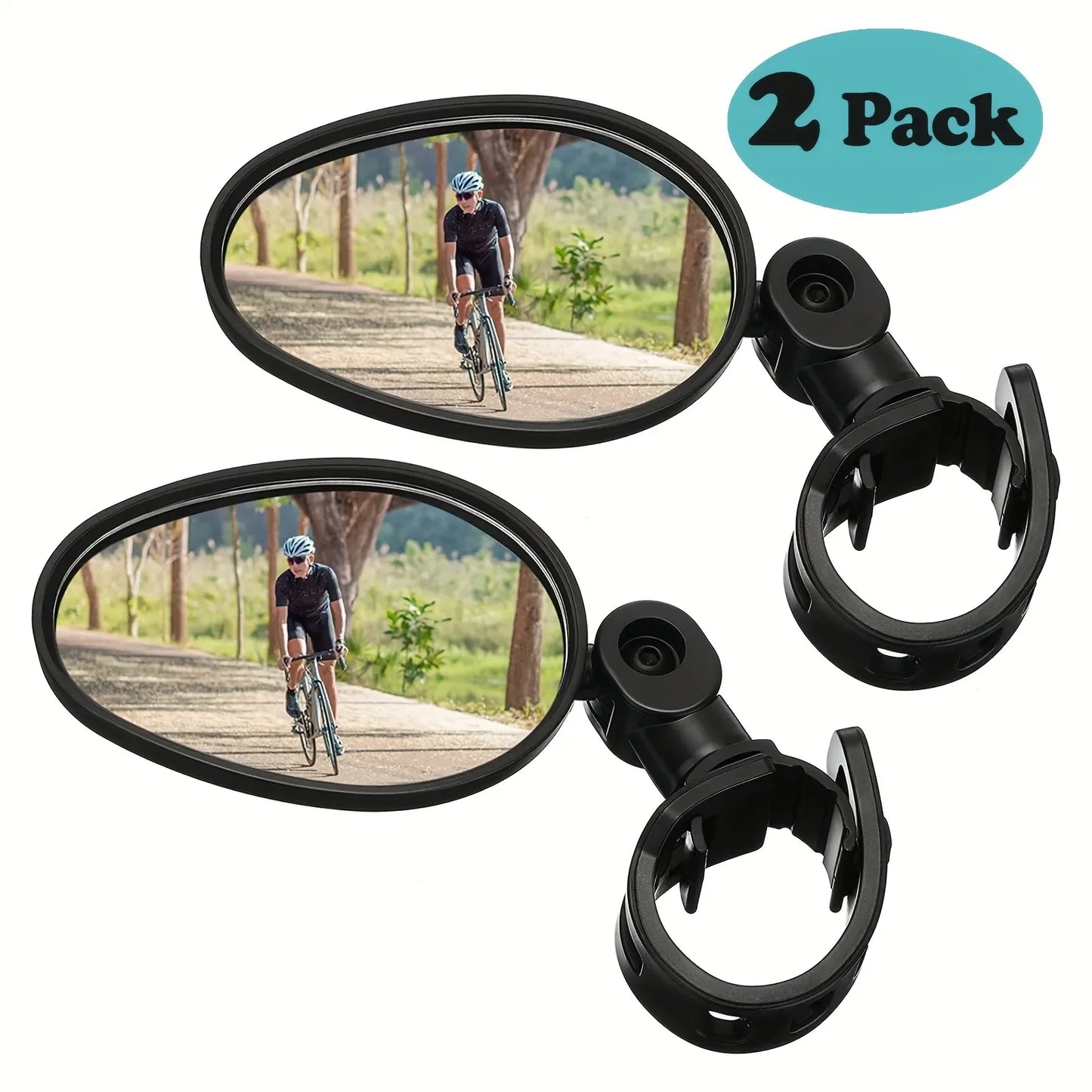 1/2PC Bike Mirror 360 Degree Adjustable Rotatable Handlebar Mirror