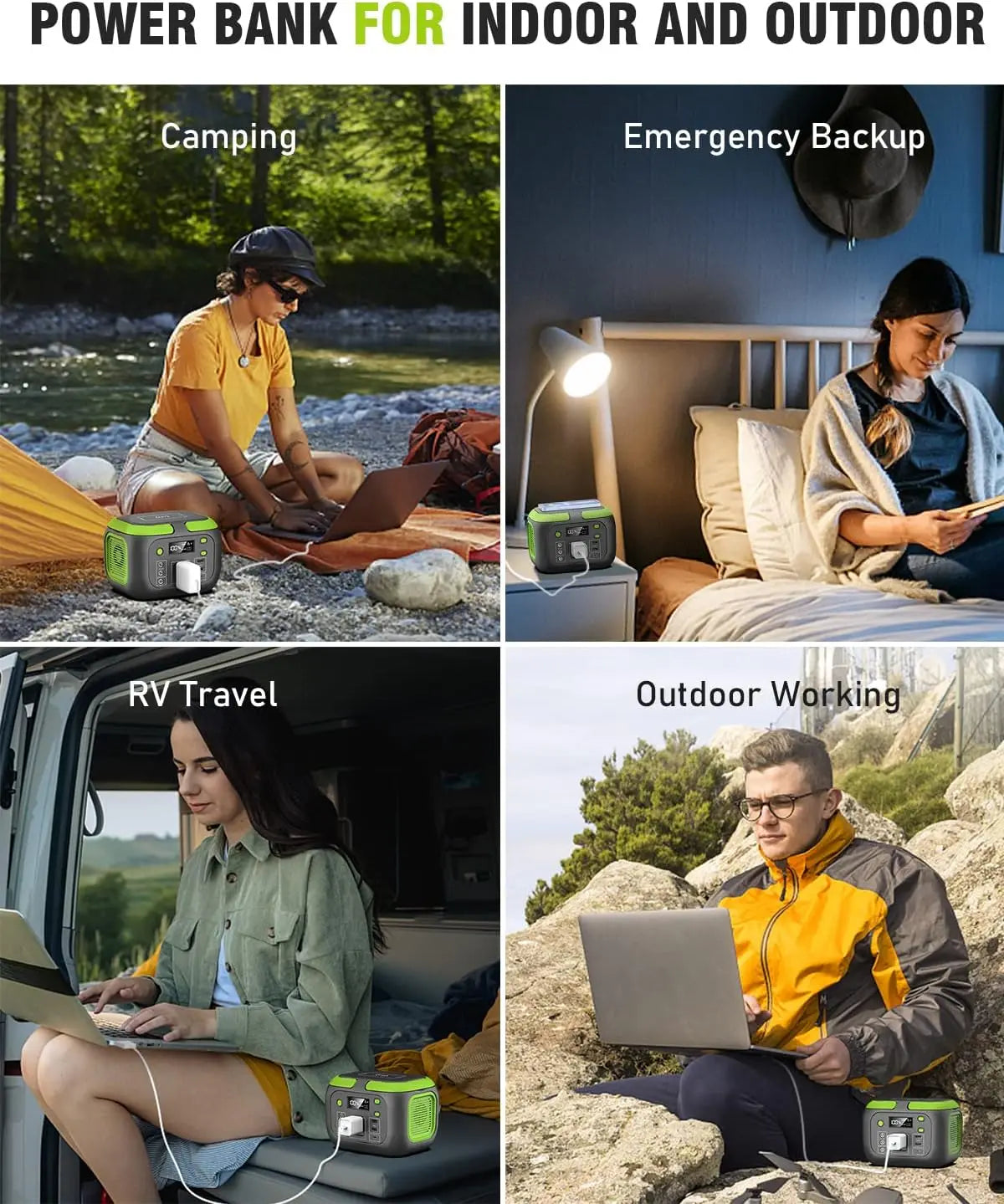 Portable Power Station Solar Generator Power Bank with AC Outlet 110V,, USB  for Outdoor Camping RV