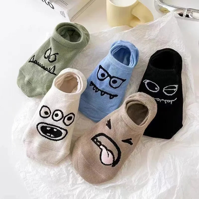 10 Pairs Fuzzy Print Socks Cute Lightweight Women's Hosiery