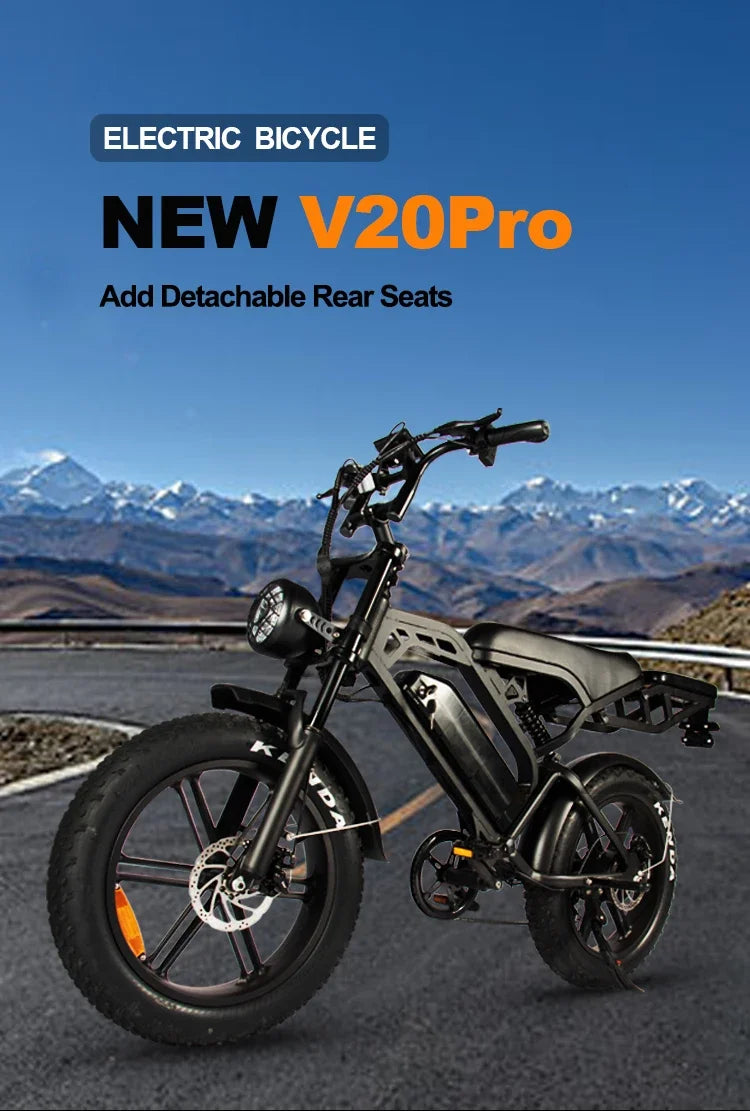electric bike off-road mountain beach riding for men with rear seat rack electric bike