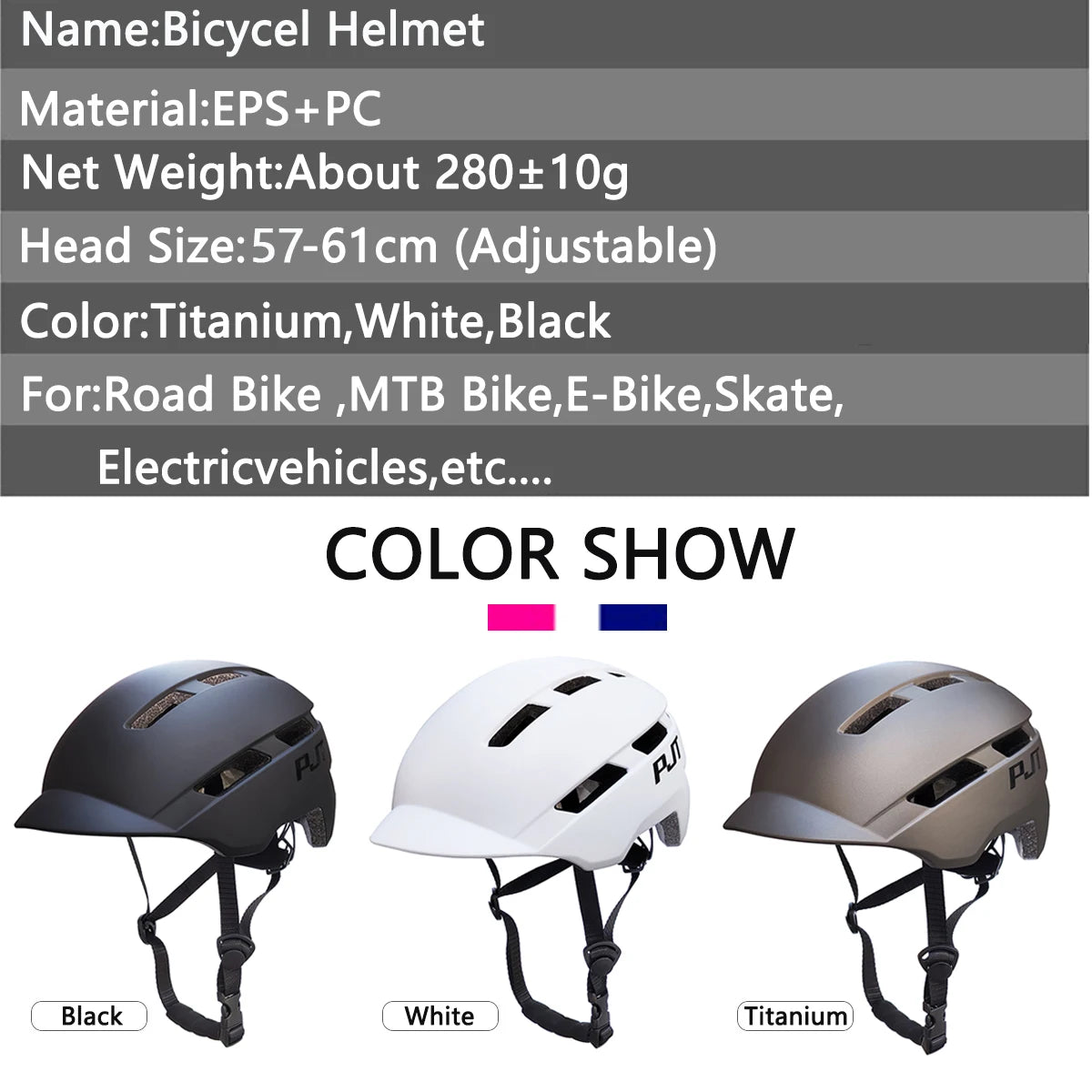 PJT New Cycling Helmet In-Mold Mountain Road USB Rechargeable Tail Light