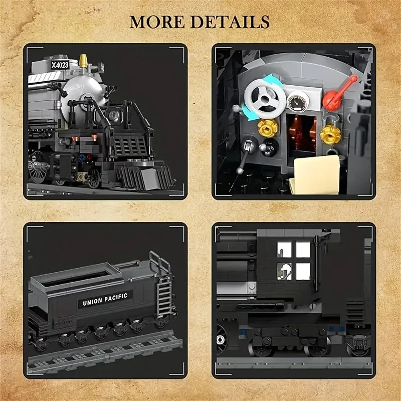 Creative In Stock The Bigboy Steam Locomotive Train 1608pcs