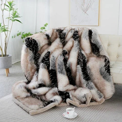 A2 Luxury Faux Fur Fluffy No Hair Loss Blanket Cover