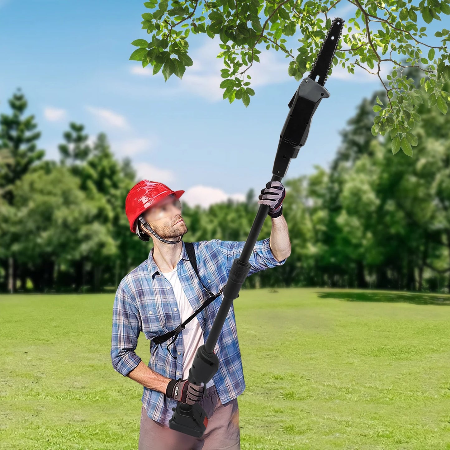 Pole Saw Electric High Branch Saw W/ 1500mah Battery And Standard Charger Low Noise For Gardens,