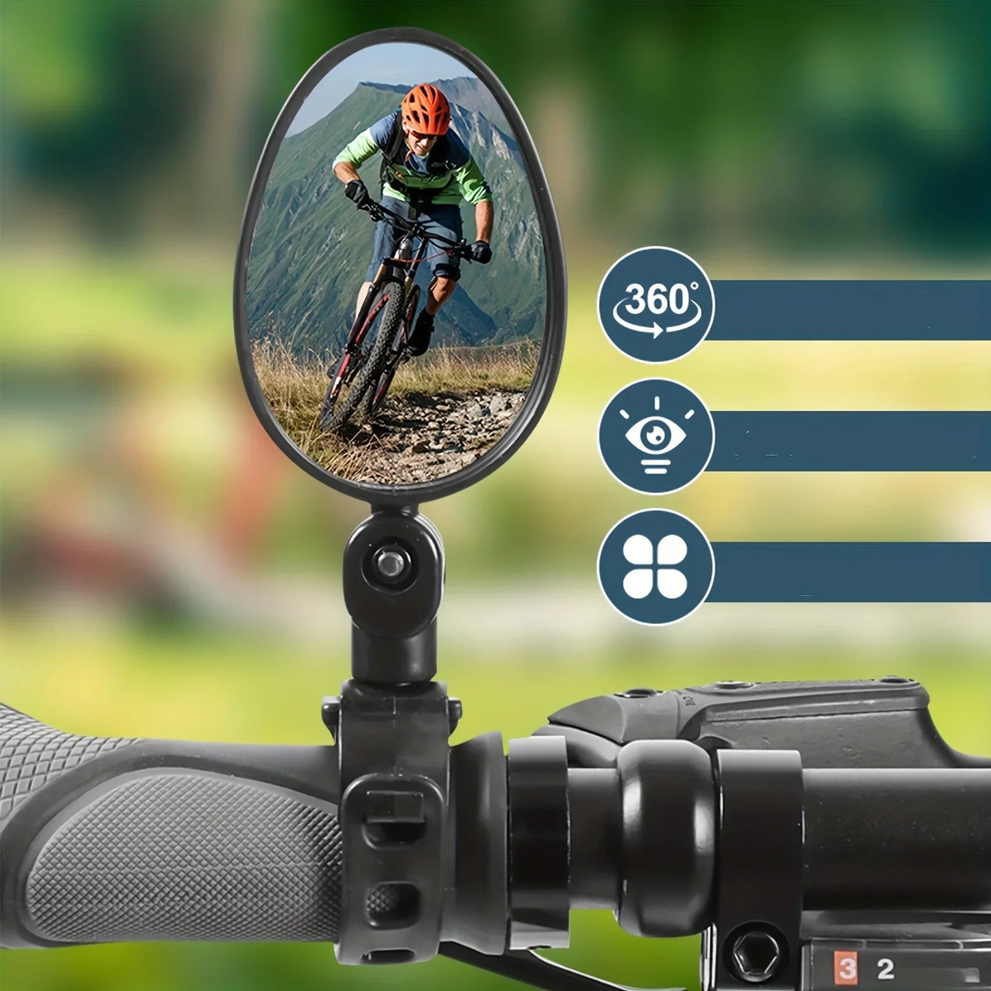 1/2PC Bike Mirror 360 Degree Adjustable Rotatable Handlebar Mirror