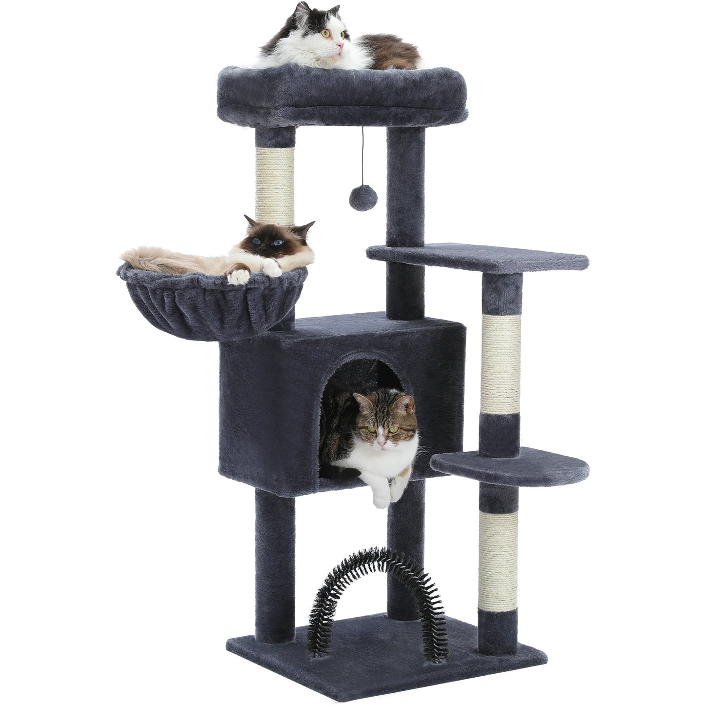 Cat Tree with Toy Cat Tower Condo for Indoor Cats House with Padded Plush Perch Cozy Hammock and Sisal Scratching Posts