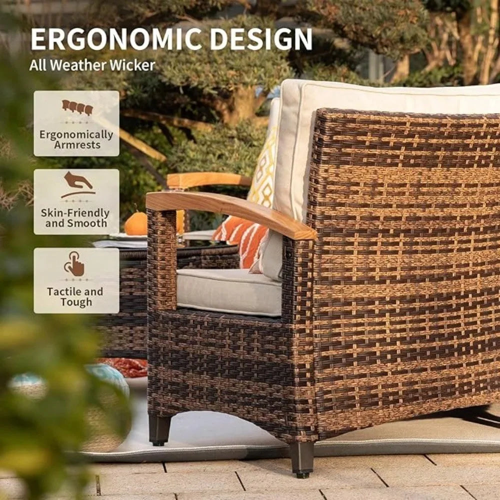 Patio Furniture Bistro Set with 4 Chairs and 2 Tables
