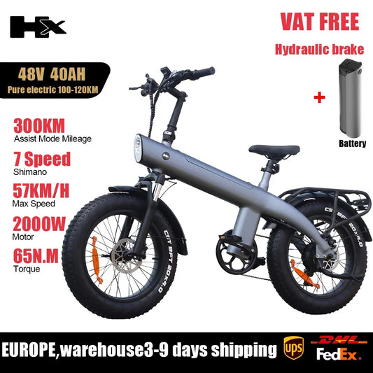 HX Q20PRO Adult Electric Bicycle 48V 20A Removable Battery Ebike