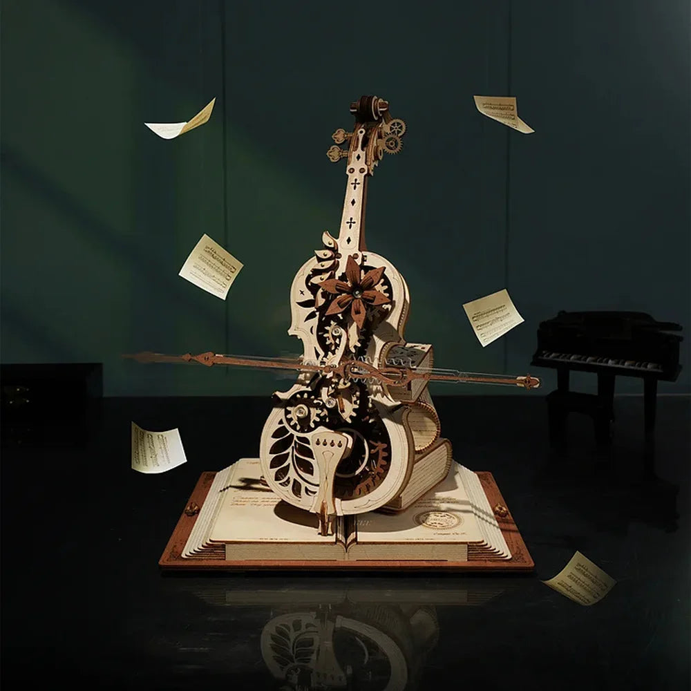 Robotime ROKR 3D Wooden Puzzle Magic Cello Music Box