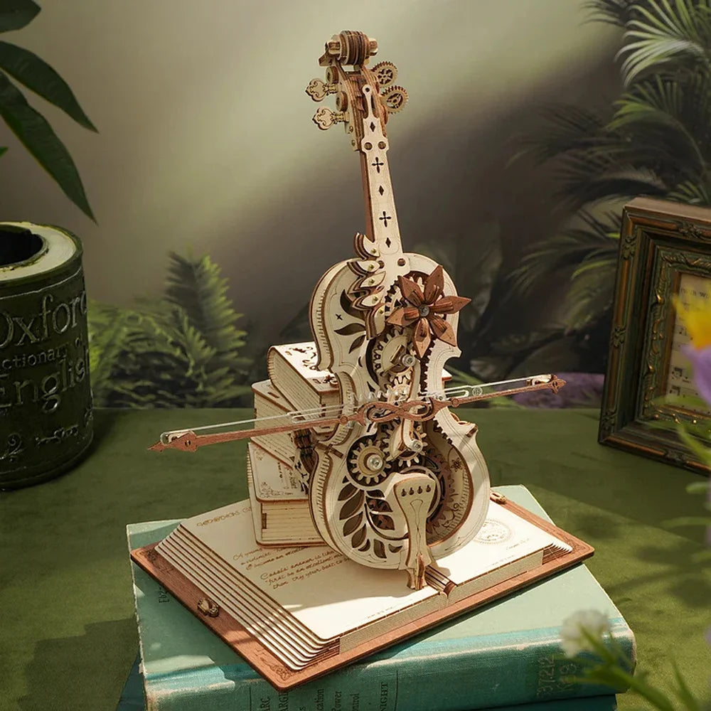 Robotime ROKR 3D Wooden Puzzle Magic Cello Music Box
