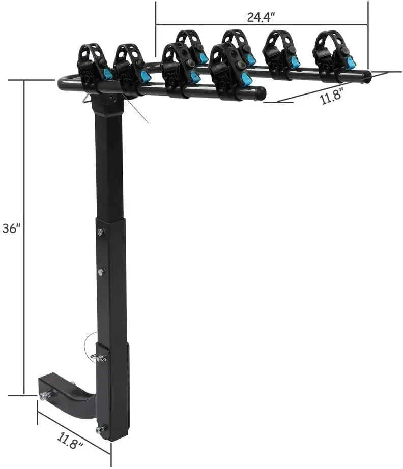 Bike Hitch Mount Foldable Rack ,Steel Car Rack for SUV, Bike Car Racks with Hitch Tightener, Straps