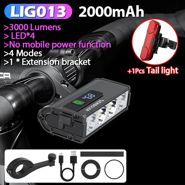 Bicycle Light Front Waterproof Flashlight USB Charging MTB Road Cycling Lamp Accessories