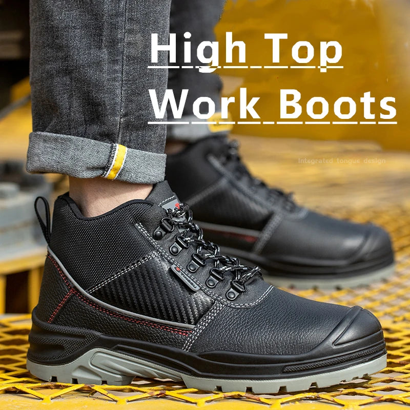 Safety Shoes Men Waterproof Work Boots Indestructible Steel Toe