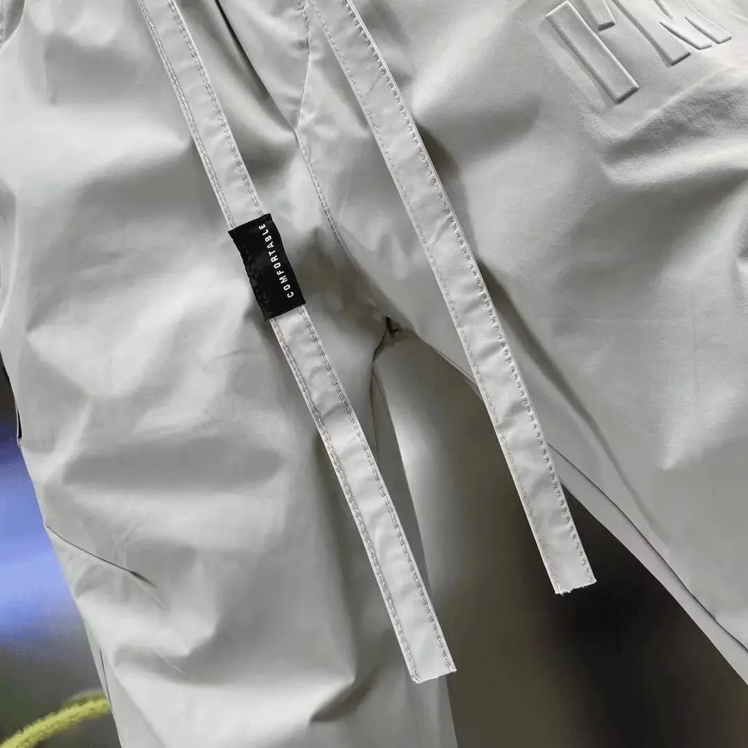 Casual Men's Summer Joggers Trousers Big Size Korean Style Elastic Waist Ankle-Length Workout Pants