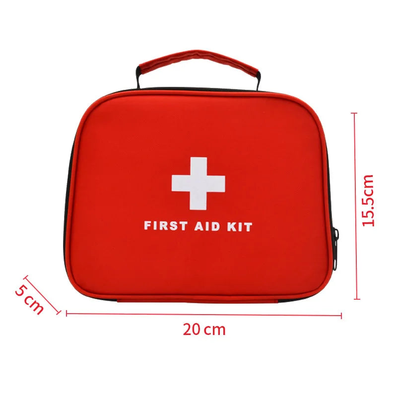 Mini Portable Emergency Kit Bag First Aid Kit Red Handheld Tool Bag for Family Travel Outdoor Medical Treatment