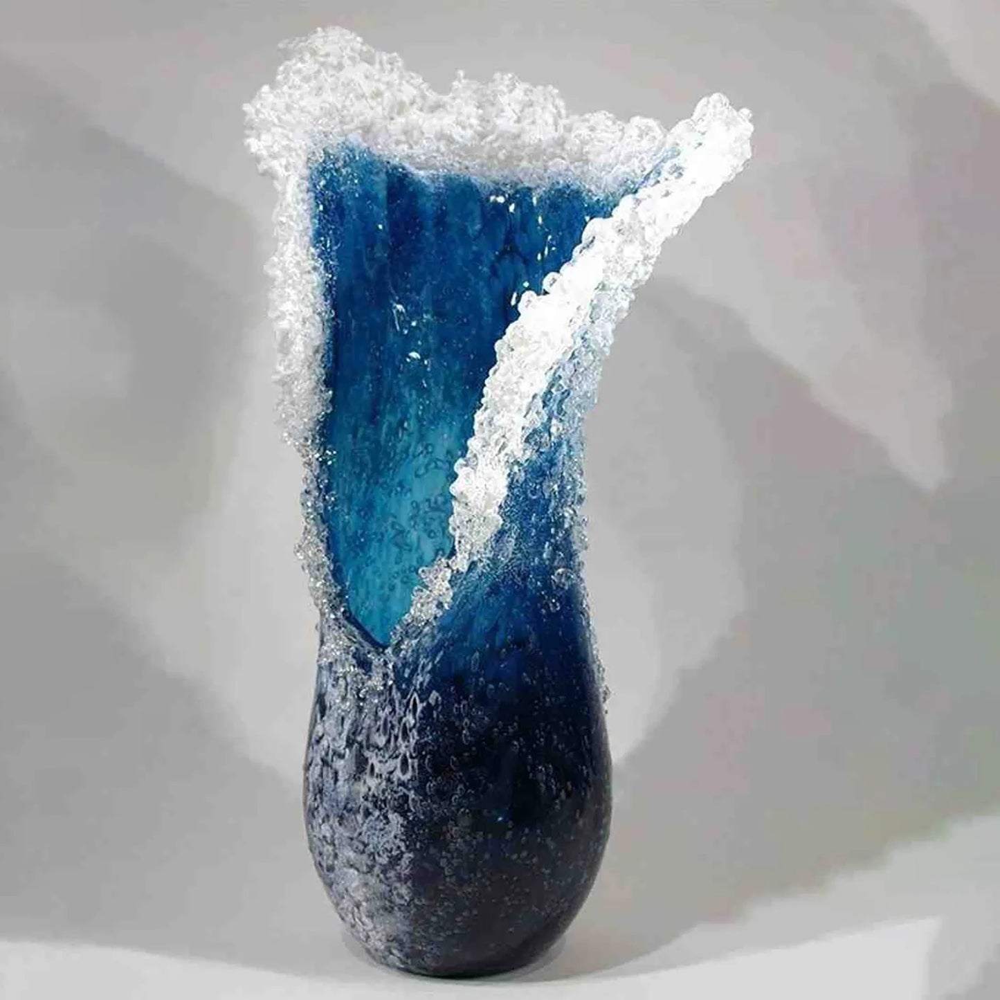 Sea Wave Vase, Wavy Resin Blue Vase For Home Decor