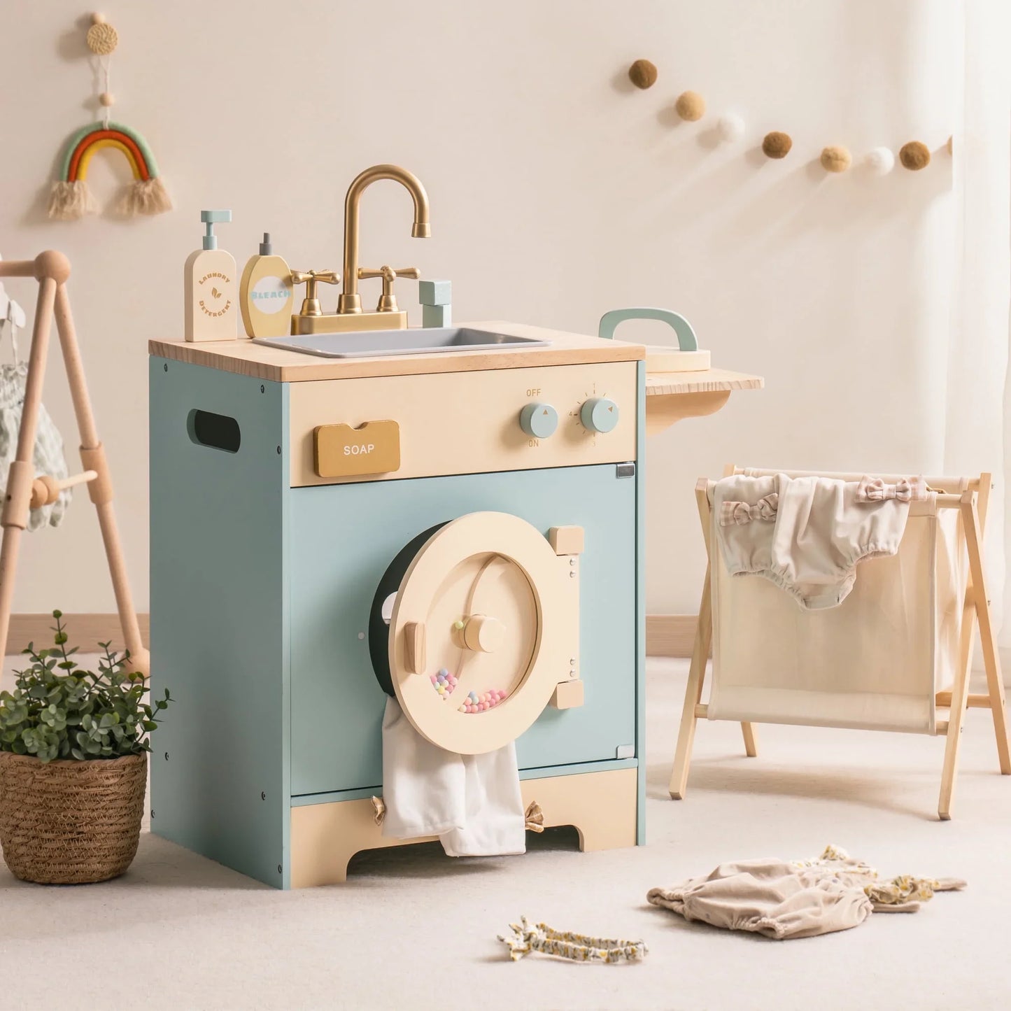 Robotime Robud Kitchen Washer Playset Blue Toy for Kids 3+