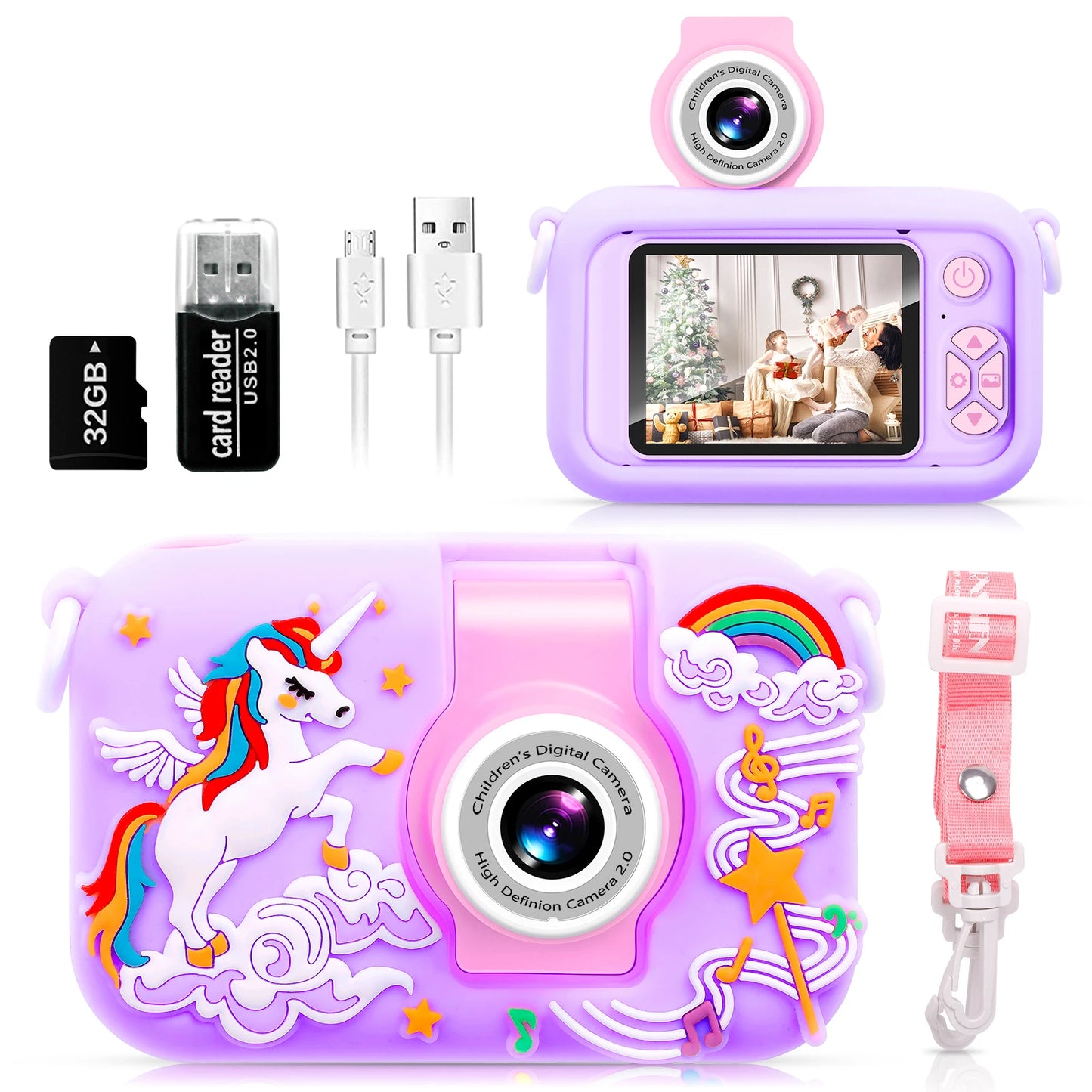 Kids Camera, ARNSSIEN 180° Flip Lens for Kids, 2.4in LCD