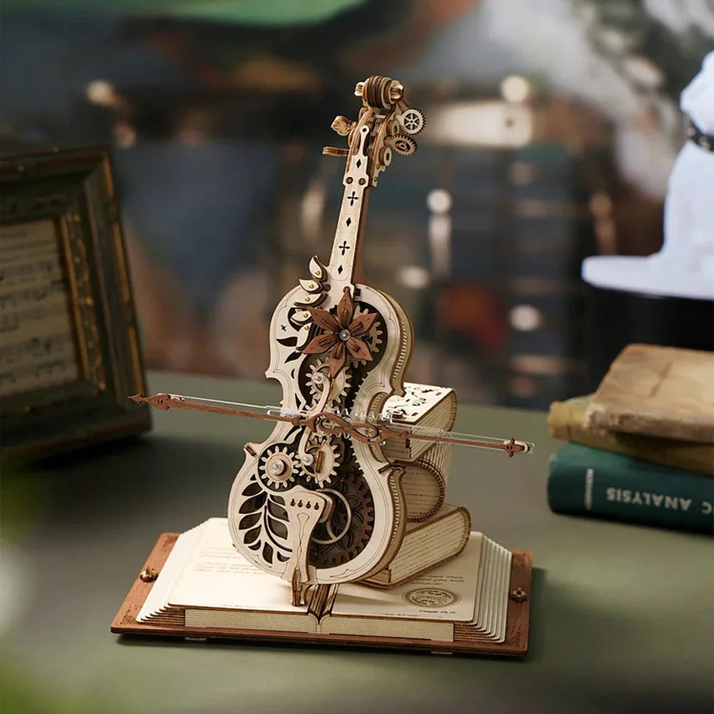 Robotime ROKR 3D Wooden Puzzle Magic Cello Music Box