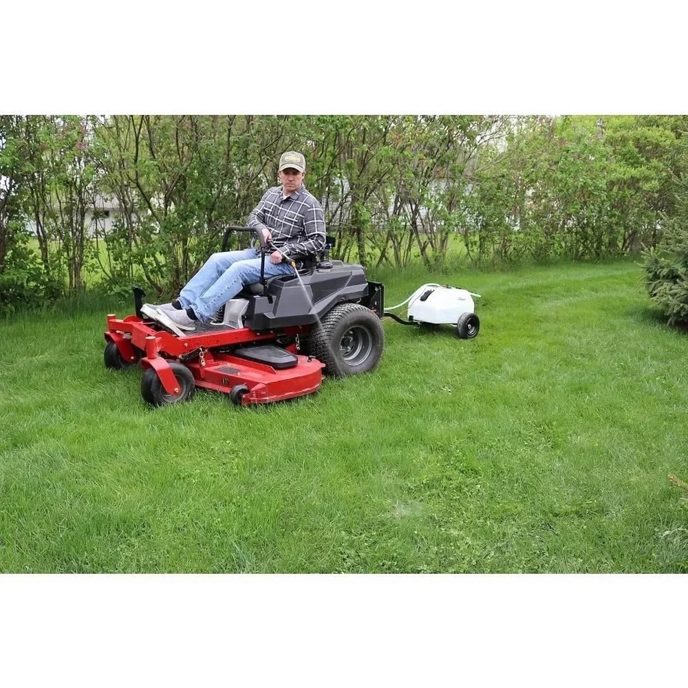 12 Gallon Trailer Spray with Wheels for Irrigation of Large Lawns and Small Gardens, Chemical Spray