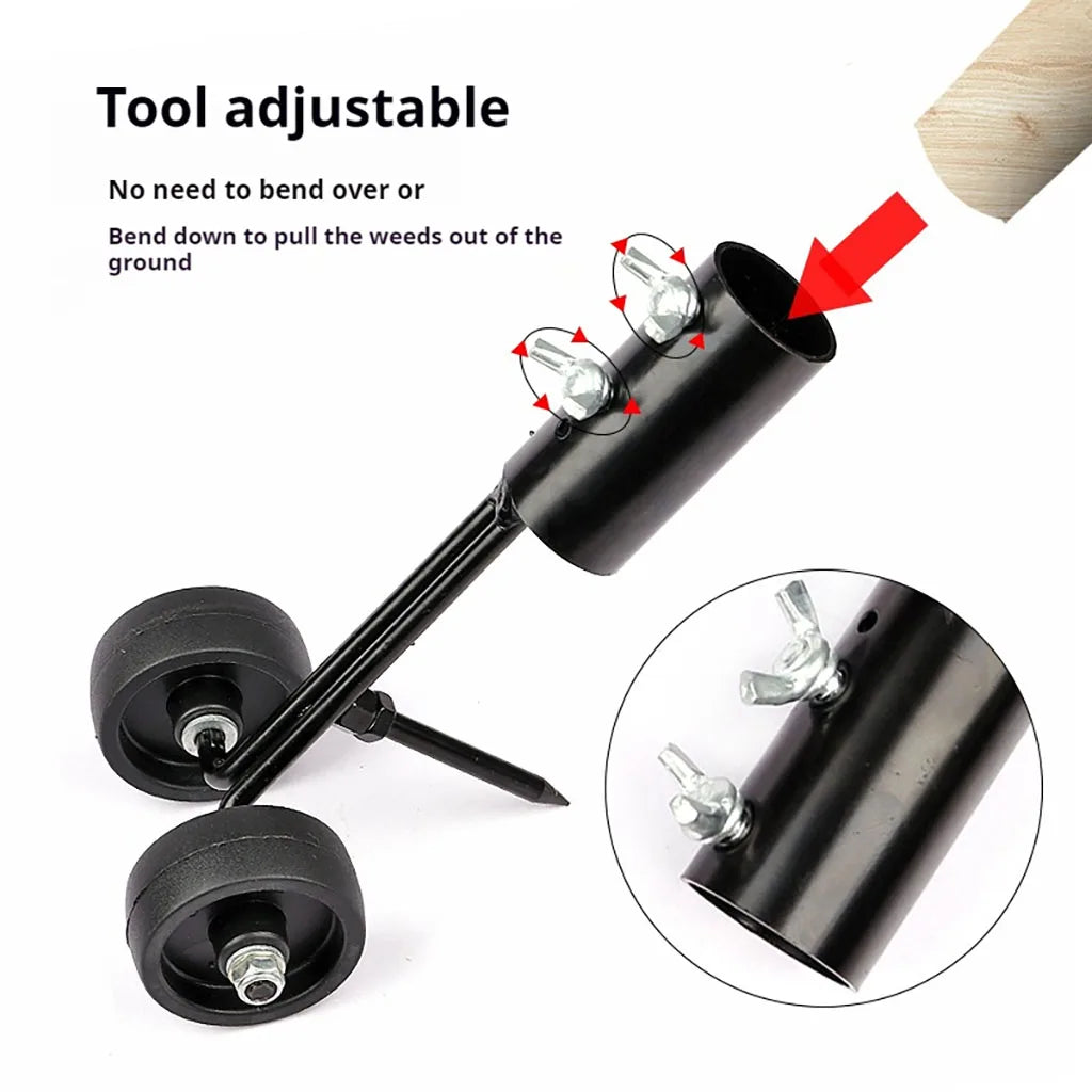 1pcs Stand-Up Manual Weed Puller with Wheels for Gardens, Lawns, Sidewalks, Driveways