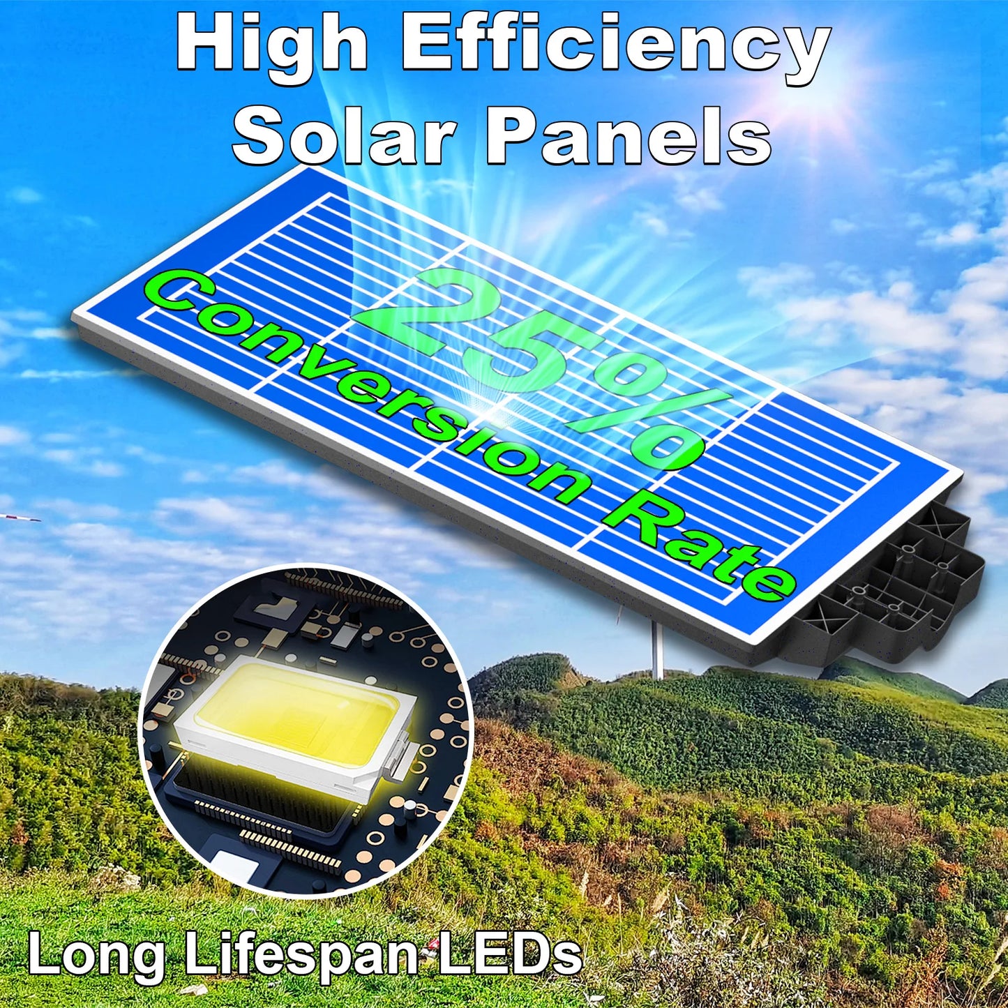 4800W Outdoor Solar Street Light High Brightness with Motion Sensor and Remote Control Waterproof