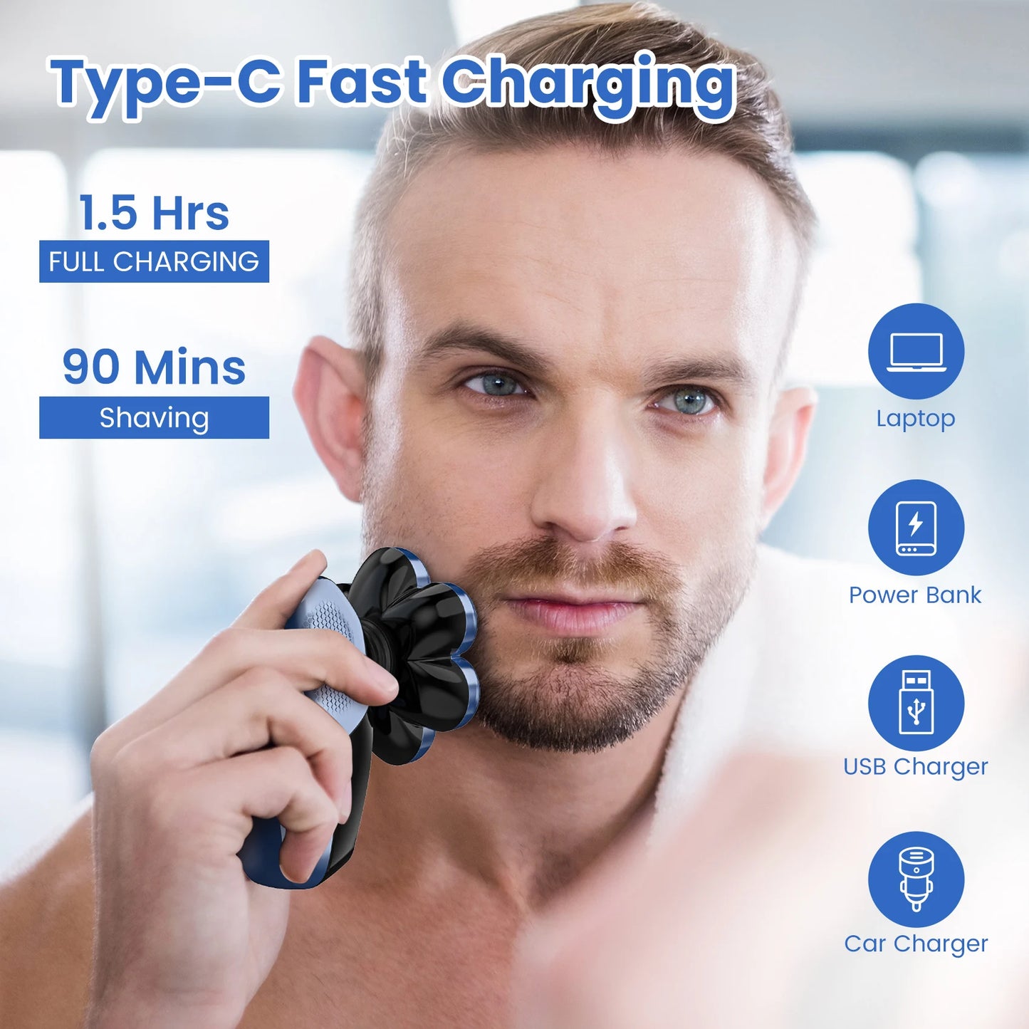 5 In 1 Electric Head Shaver For Bald Men Grooming Kit