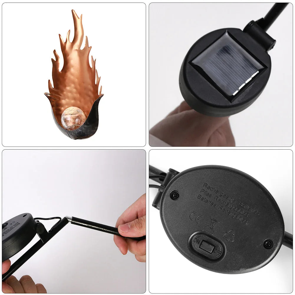 Solar LED Light for Courtyard Garden Lawn Metal Decoration Outdoor Ground Plug Lamp