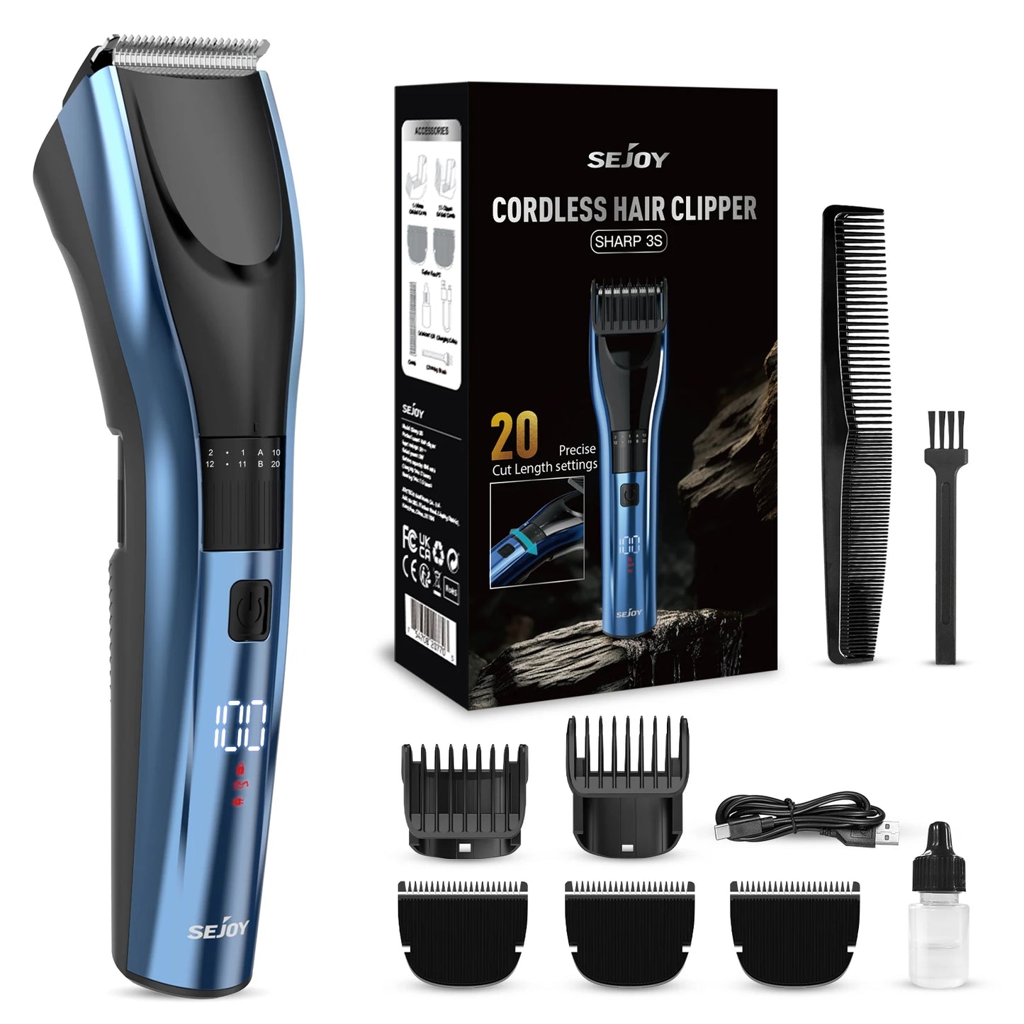 Sejoy Hair Trimmer Electric for Men Women Rechargeable Clipper
