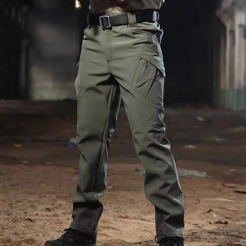 Men's City Cargo Fleece Softshell Hiking Pants for Autumn Winter Casual Trekking Climbing Fishing and Hunting M to 5XL