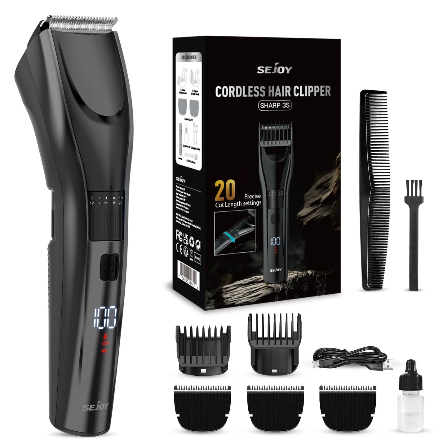 Sejoy Hair Trimmer Electric for Men Women Rechargeable Clipper