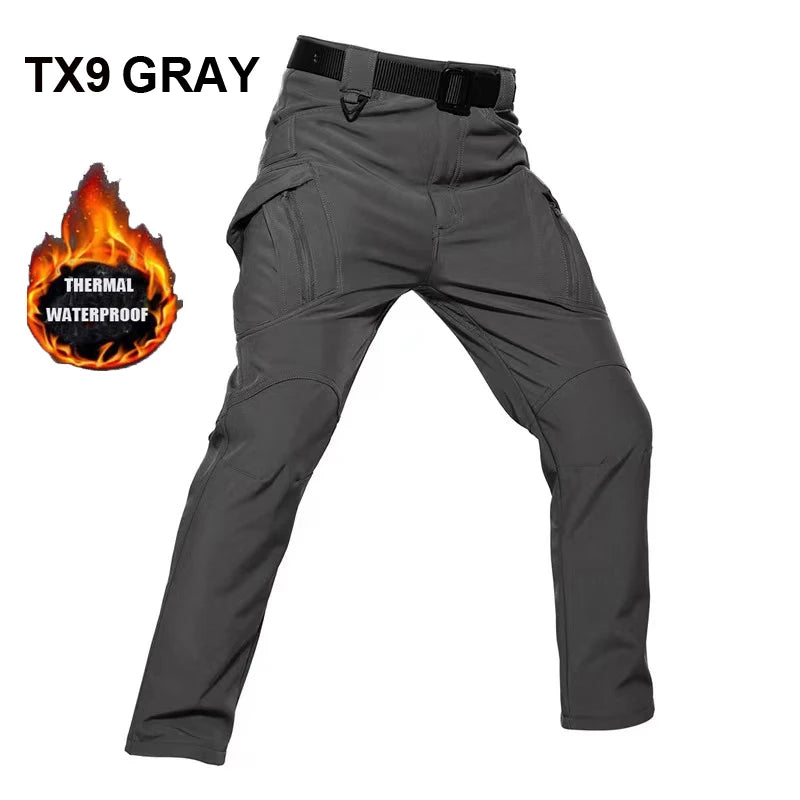 Men's City Cargo Fleece Softshell Hiking Pants for Autumn Winter Casual Trekking Climbing Fishing and Hunting M to 5XL