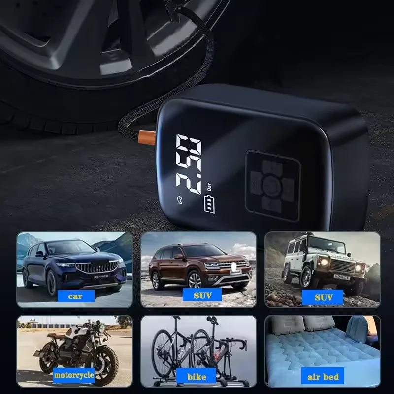 Portable Bicycle Pump 150 PSI Bike Manual Air Pump Balloon Tire Inflator Electric Tire Inflator