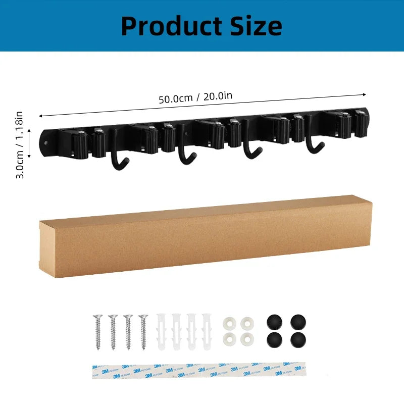 Mop and Broom Holder Stainless Steel Heavy Duty Tool Organizer