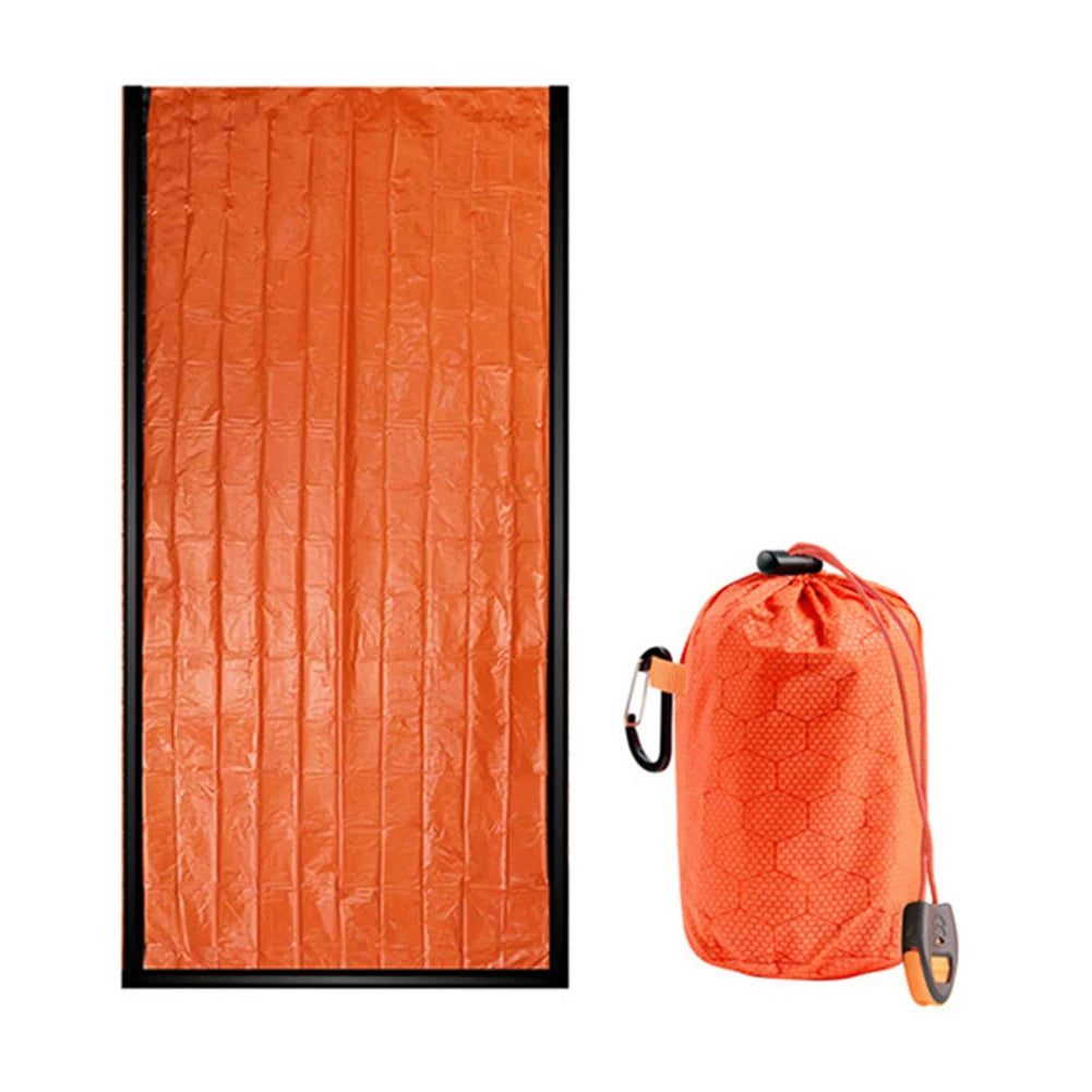 Emergency Sleeping Bag Portable Bivy Sack PE Aluminum Film Warm Windproof Waterproof Blanket