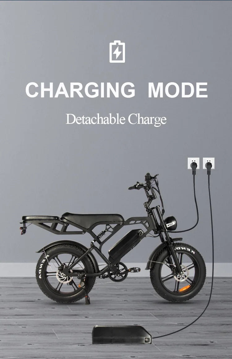 electric bike off-road mountain beach riding for men with rear seat rack electric bike