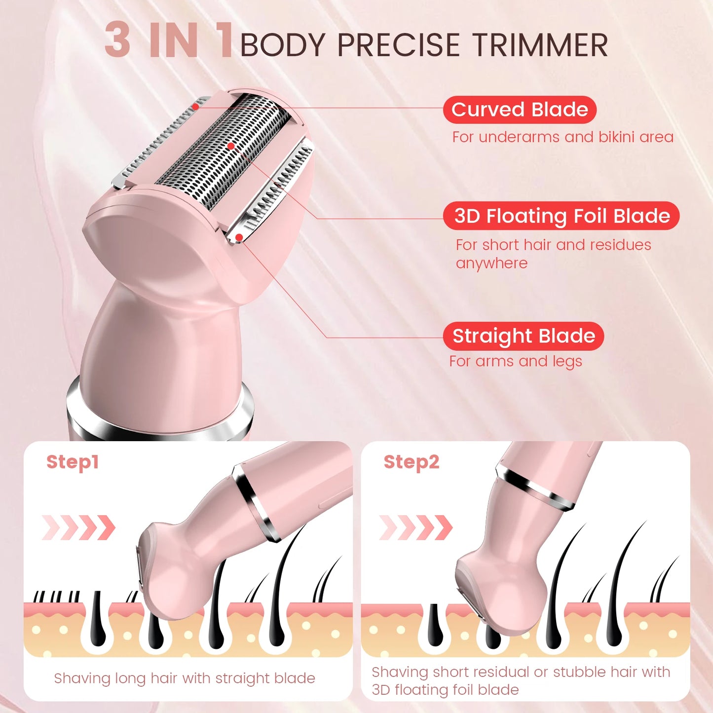 Sejoy 4 In 1 Electric Lady Shaver Portable Hair Removal