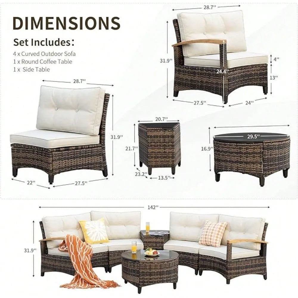 Patio Furniture Bistro Set with 4 Chairs and 2 Tables