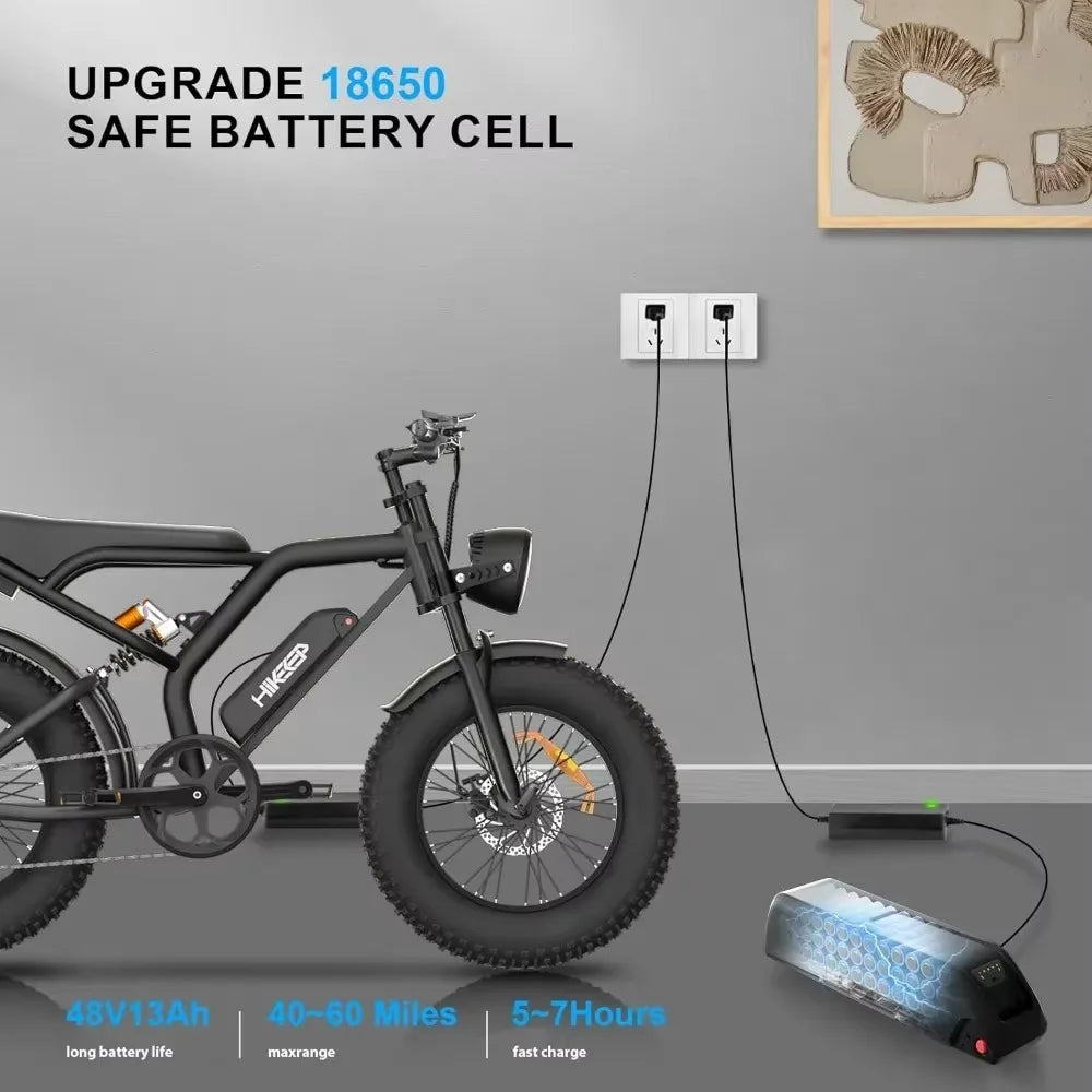 20 Inch Fat Tire Ebike with 1000W Motor 48V13Ah Battery