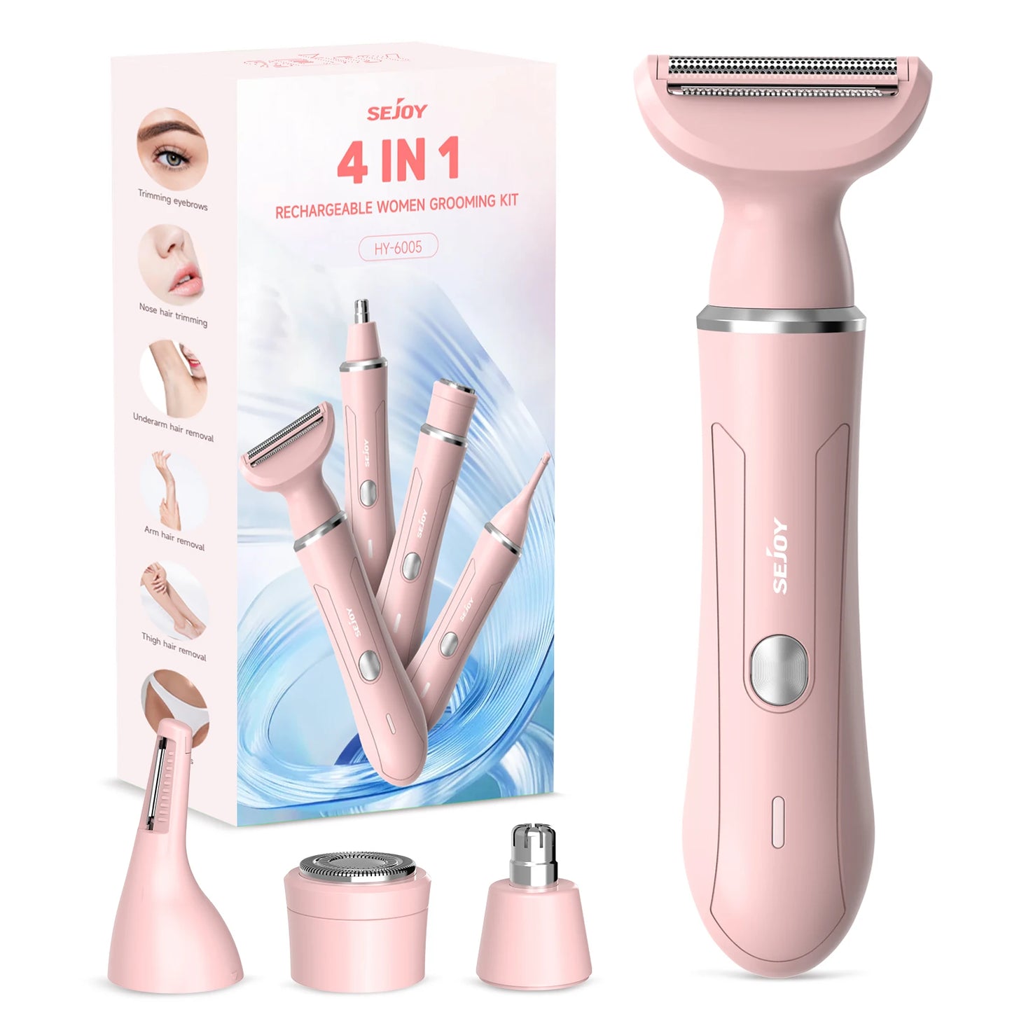Sejoy 4 In 1 Electric Lady Shaver Portable Hair Removal