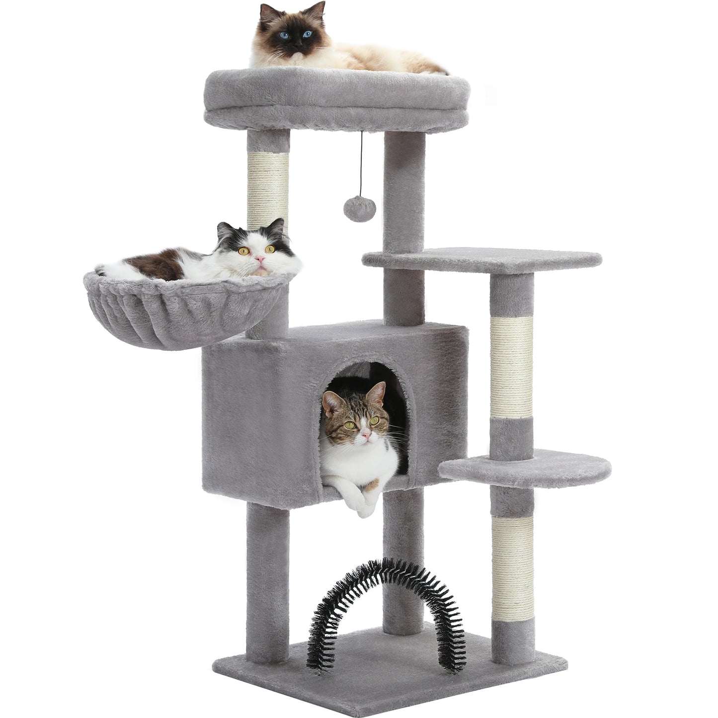 Cat Tree with Toy Cat Tower Condo for Indoor Cats House with Padded Plush Perch Cozy Hammock and Sisal Scratching Posts