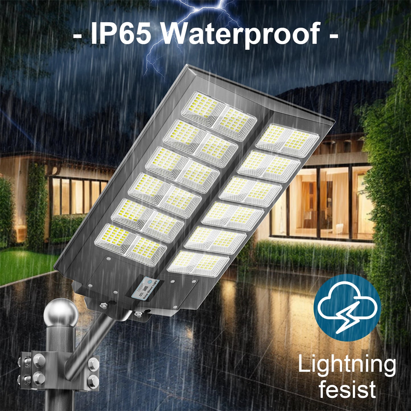 4800W Outdoor Solar Street Light High Brightness with Motion Sensor and Remote Control Waterproof